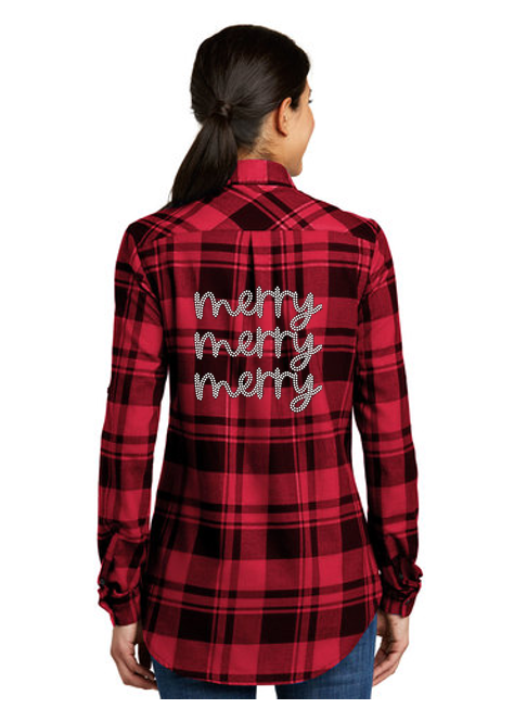 Merry Merry Merry Bling Flannel Tunic