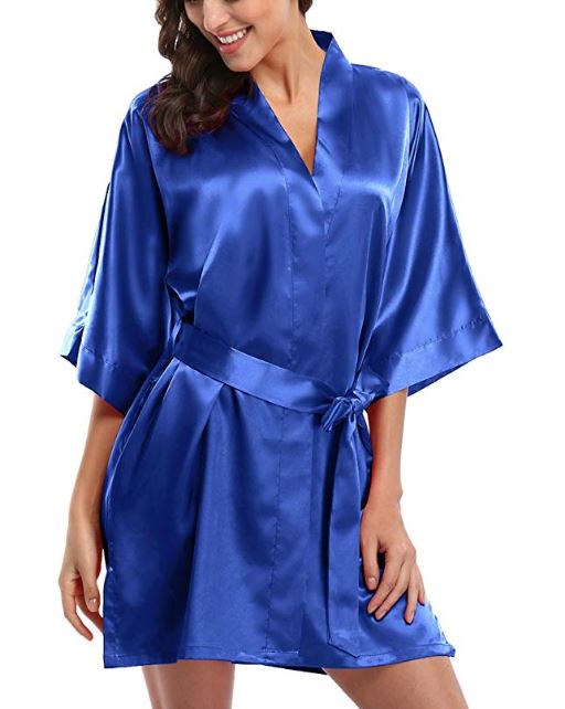 All I Want For Christmas Is You Bling Ladies Satin Shorty Robe