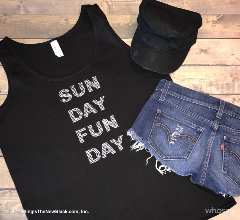 Sunday Funday Bling Luxe Drapey Tank